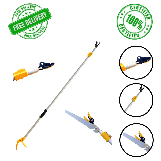 Long-Reach-Aluminium-Telescopic-(10-feet)-Cut-and-Hold-Pruner-and-Fruit-harvester-with-Saw-Hectare